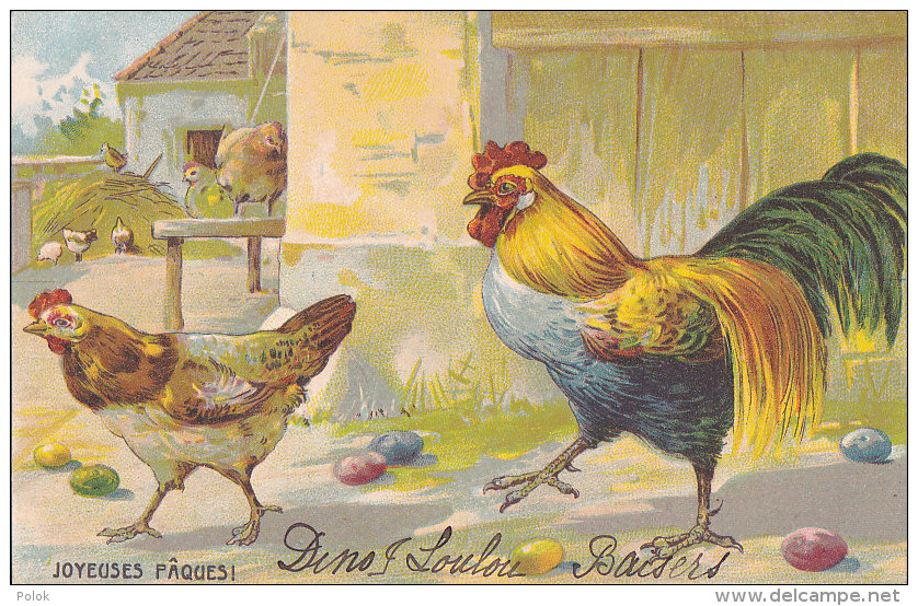Bc - Belle  Cpa Illustrée Poules - Joyeuses Pâques - 1900-1949