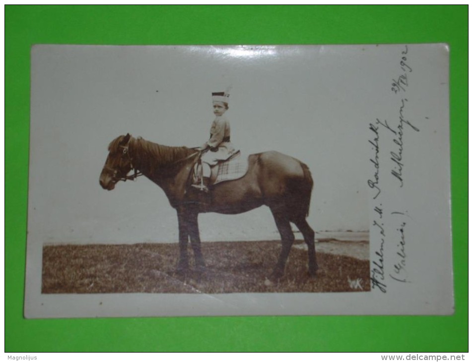 RRR,Wilhelm S.M. Radnitzky,boy,aristocracy,riding A Horse,real Photo,vintage Postcard - Case Reali