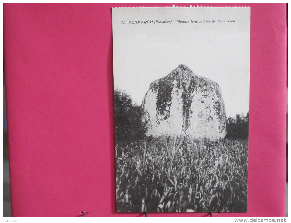 29 - Penmarch - Menhir Lenticulaire De Kerscaven - Scans Recto-verso - Penmarch