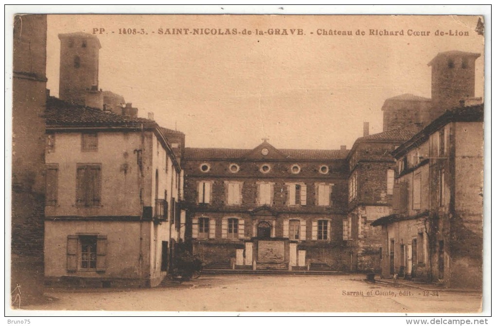 82 - SAINT-NICOLAS-DE-LA-GRAVE - Château De Richard Coeur De Lion - 1938 - Saint Nicolas De La Grave