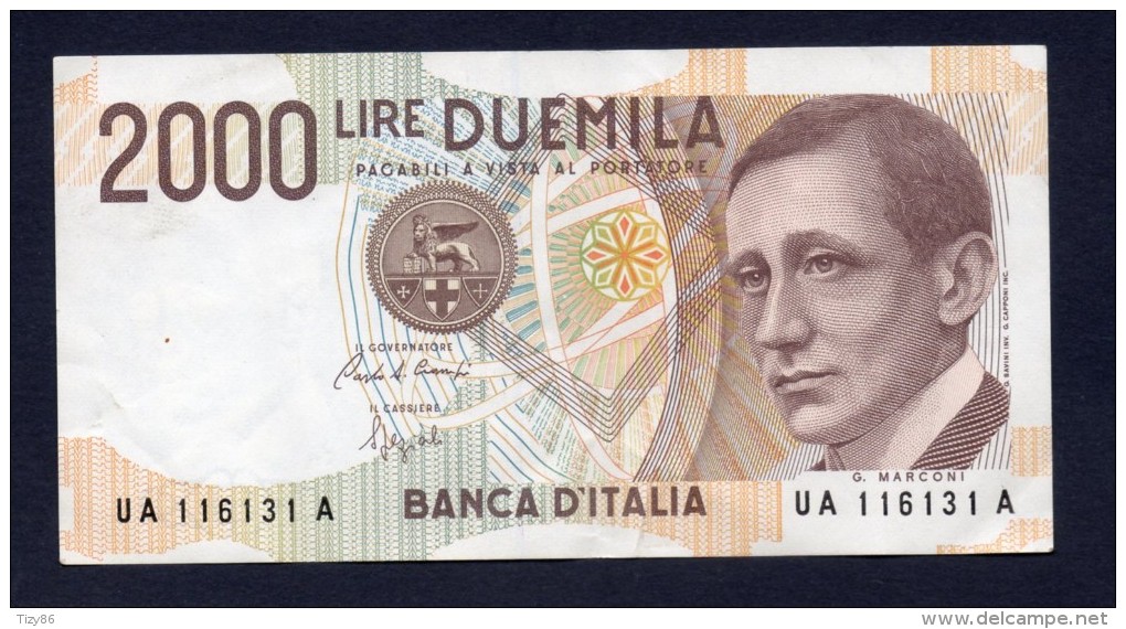 2000 Lire - Guglielmo Marconi - SPL 3/10/1990 - 2000 Lire