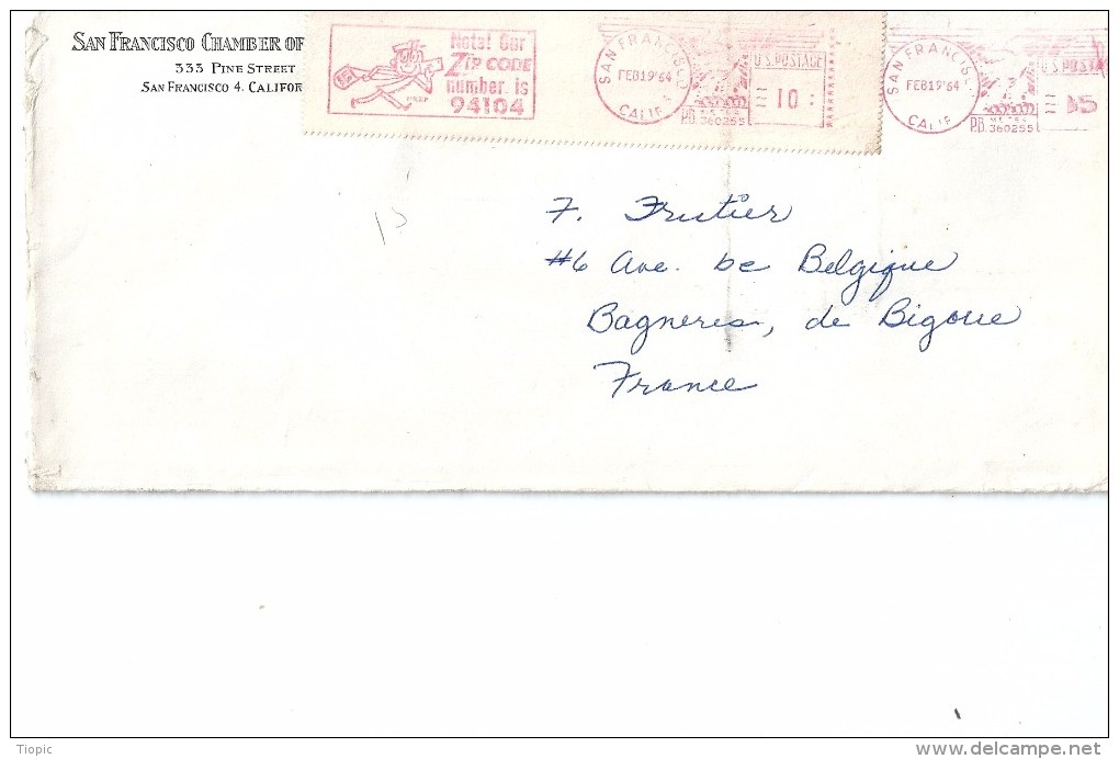 2  Enveloppes -    Expédiée  Des   ETATS - UNIS     à   Destination  De  Bagnères - De - Bigorre  ( 65 ) - Autres - Amérique