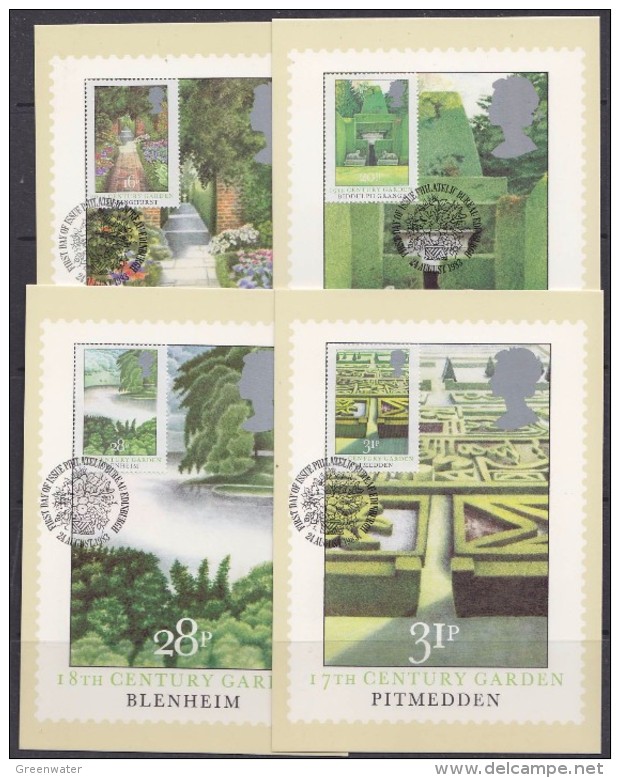 Great Britain 1983 British Gardens 4v 4 Maxicards  (30858) - Maximumkaarten