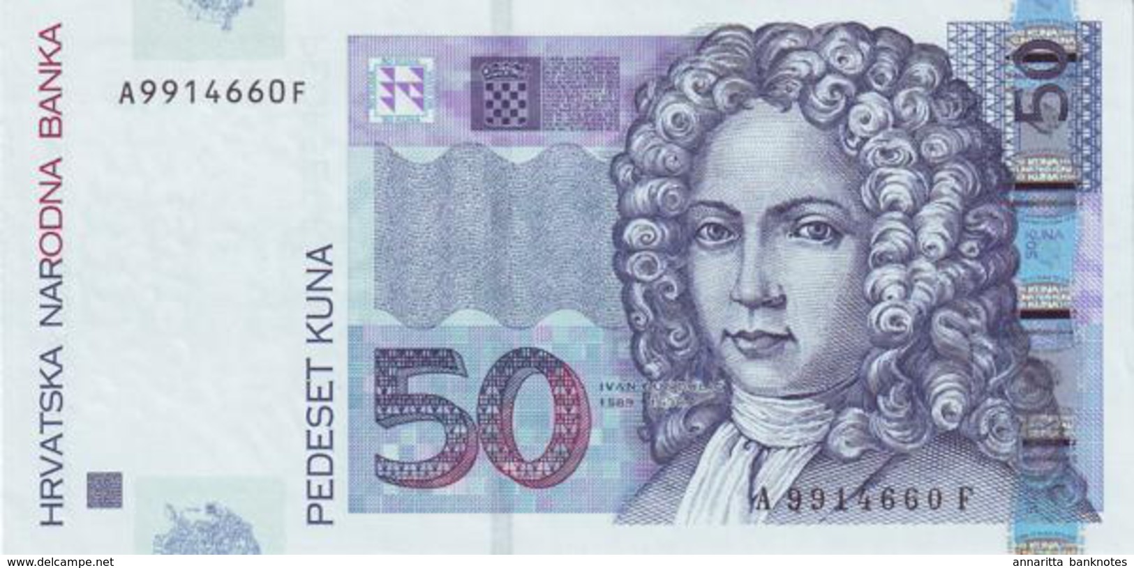 CROATIA 50 KUNA 2002 P-40 UNC [ HR504a ] - Croatia