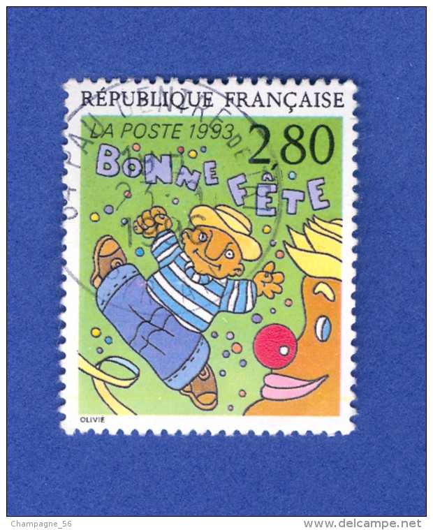 * 1993 N° 2836 BONNE FÊTE  OBLITÉRÉ TB - Used Stamps