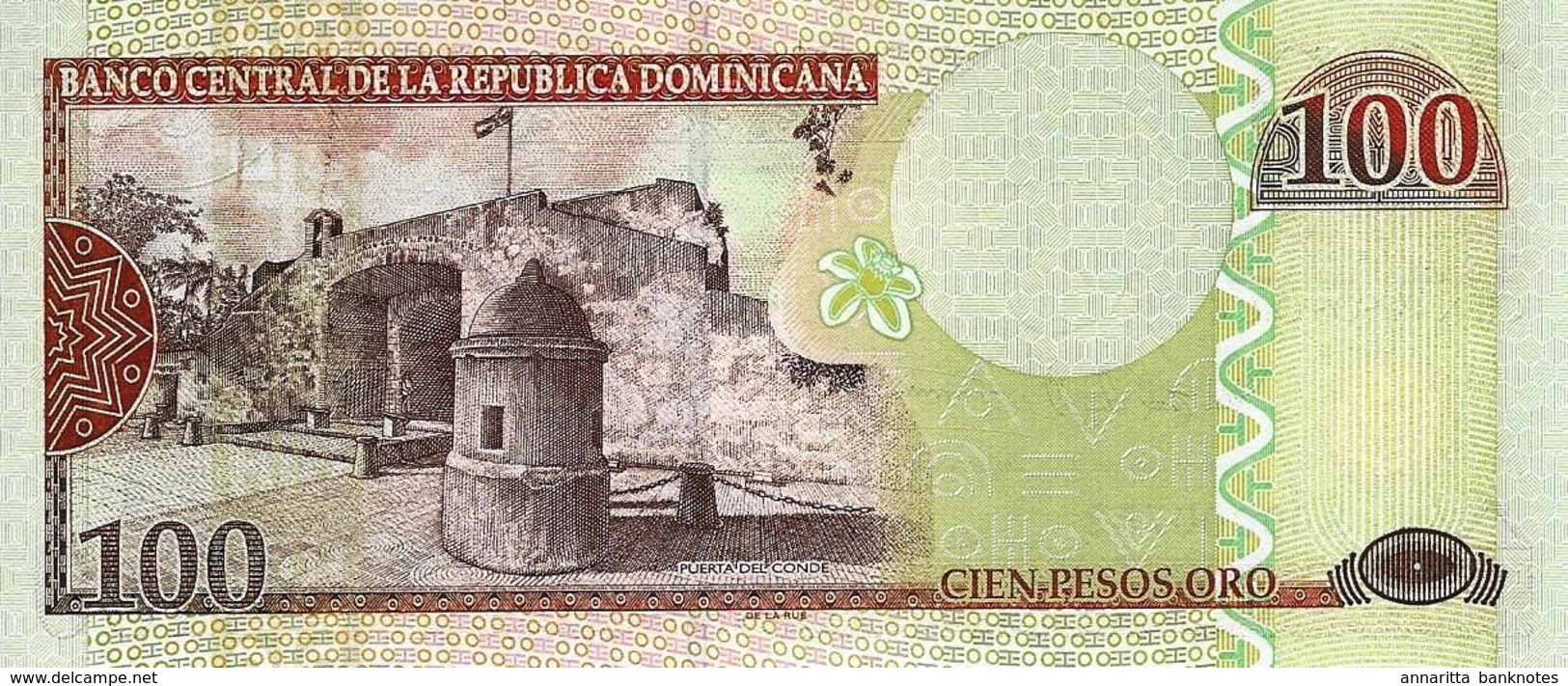 DOMINICAN REPUBLIC 100 PESOS ORO 2004 P-171d UNC LOW SERIAL [ DO171d ] - Dominicana