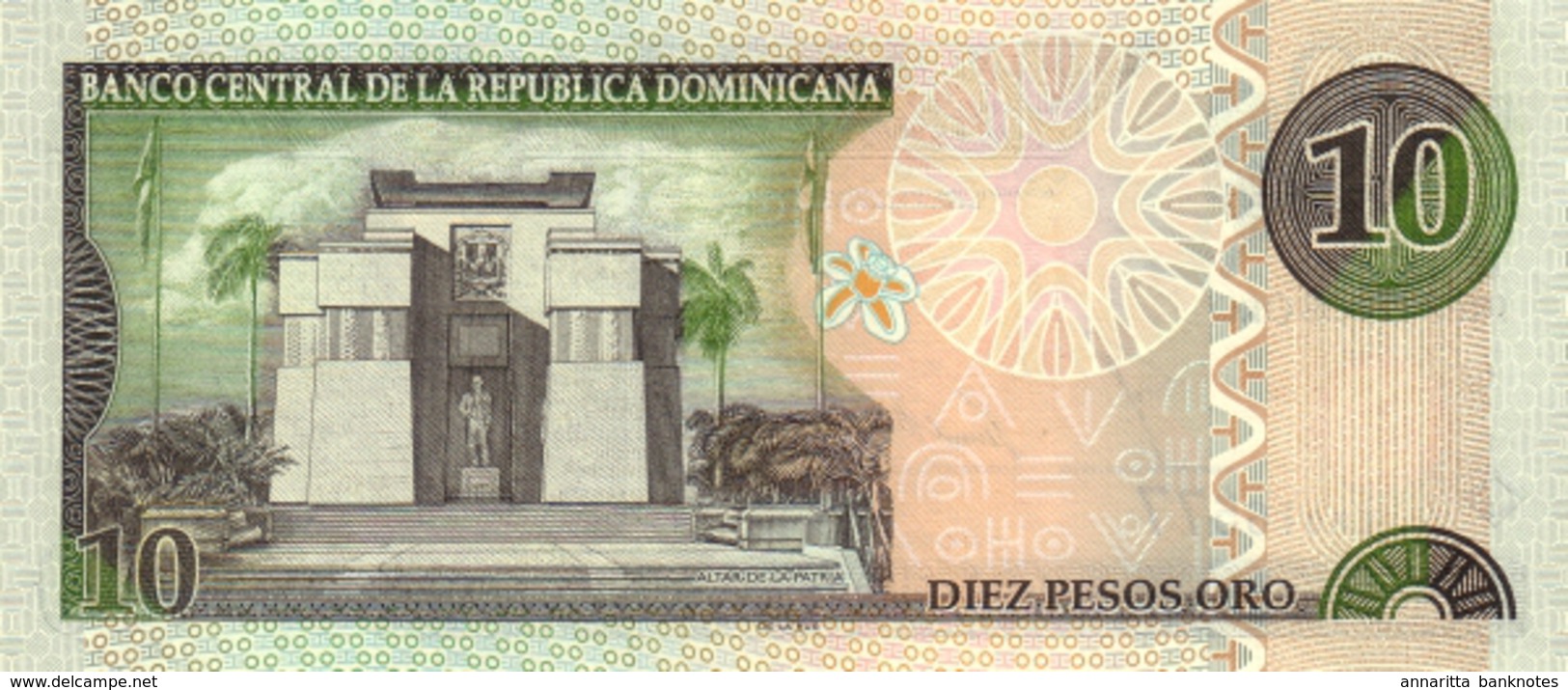 DOMINICAN REPUBLIC 10 PESOS ORO 2002 P-168b UNC [ DO168 ] - Dominicana