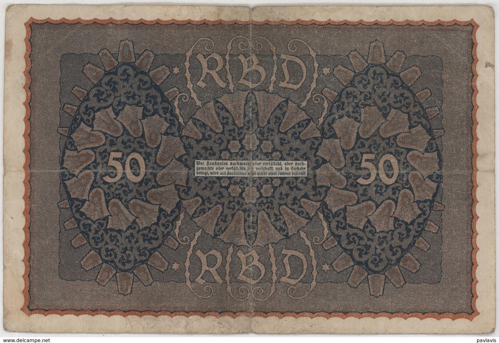 50 Mark - Reichsbanknote - German Reich / Deutsches Reich - Year 1919 - 50 Mark