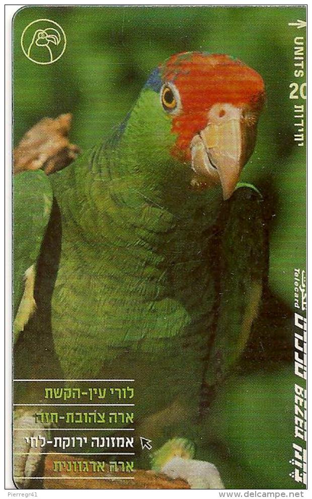 SERIE-4-CARTES-HOLOGRAPHIQUE-ISRAEL-PERROQUETS DIVERS-NEUVE-TBE-TRES RARE - Parrots