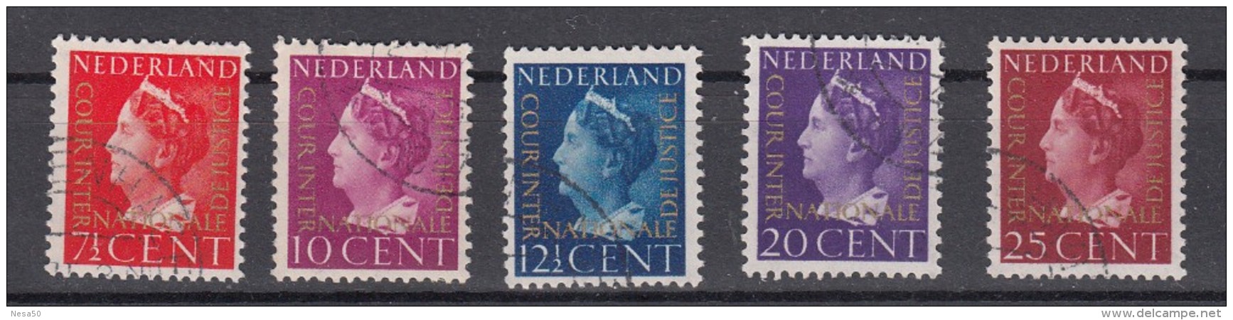 Nederland 1947 Nvph D20 - D 24 Cour Internationale De Justice, Opdruk In Goud Gestempeld - Service