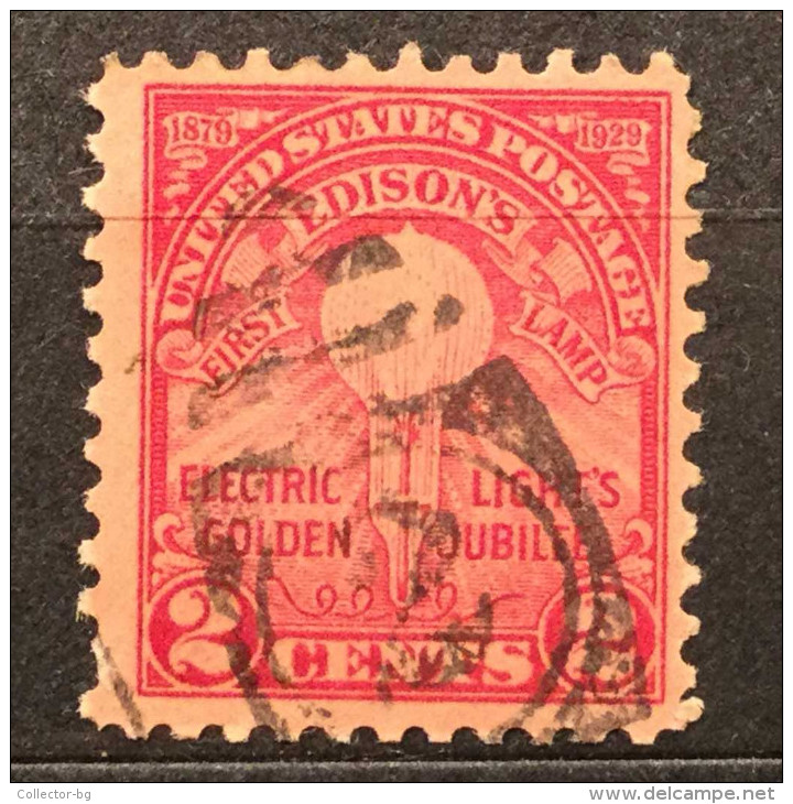 NEW/UNUSED/MINT RARE 1928 2 CENTS EDISON"S FIRST LAMP USA JUBILLE 50 YEARS STAMP - Unused Stamps