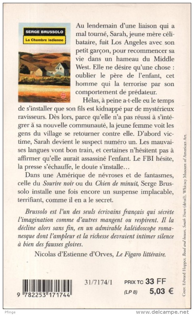 La Chambre Indienne Par Serge Brussolo - Le Livre De Poche N°17174 - Roman Noir
