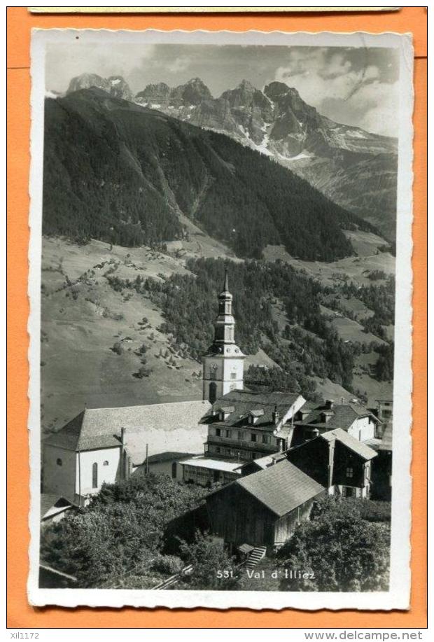 FAT-05 Val D'Illiez Et Dents Du Midi. Cachet 1935 - Val-d'Illiez 