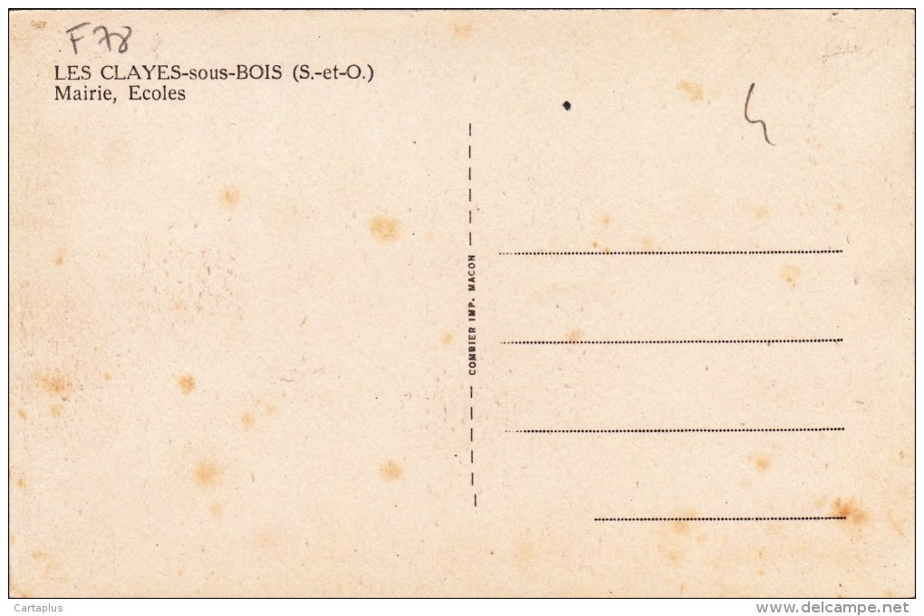 LES CLAYES SOUS BOIS MAIRIE ECOLES 78 - Les Clayes Sous Bois