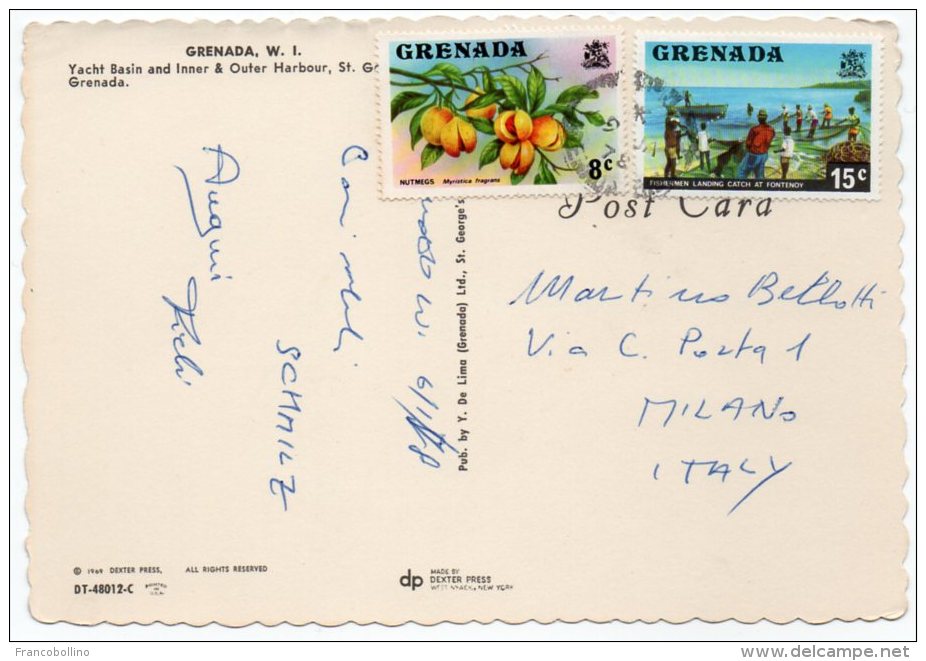 GRENADA - YACHT BASIN AND INNER & OUTER HARBOUR,ST. GEORGE / THEMATIC STAMPS-FISHERMEN / FRUIT - Grenada