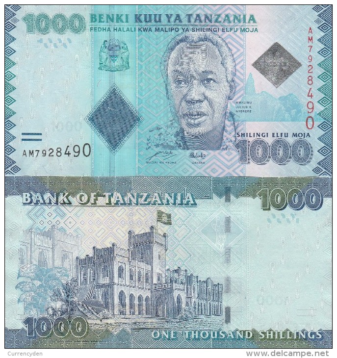 Tanzania P-41, 1000 Shilingi, President Julius Nyerere / State House 2010, UNC - Tanzanie