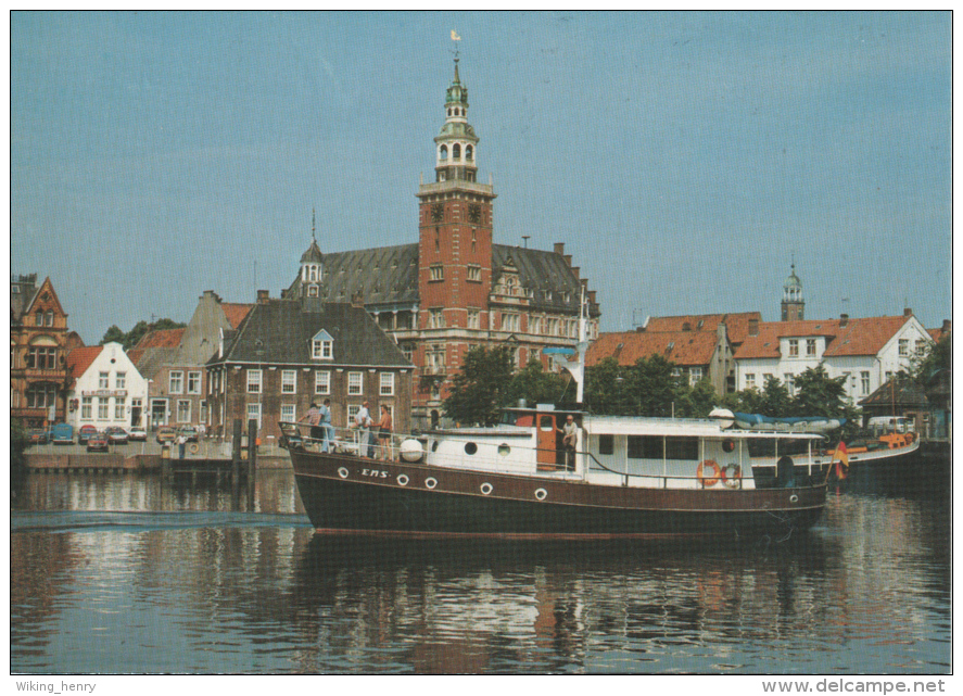 Leer - Rathaus 2   Mit Schiff Ems - Leer