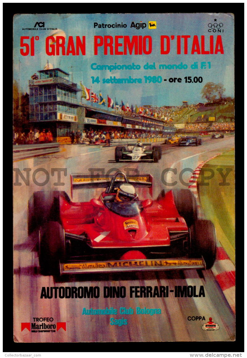 FORMULA 1 1980 GRAN PREMIO D'ITALIA IMOLA  FERRARI Vintage Original Ca1980 POSTCARD CPA AK (W4_3035) - Grand Prix / F1