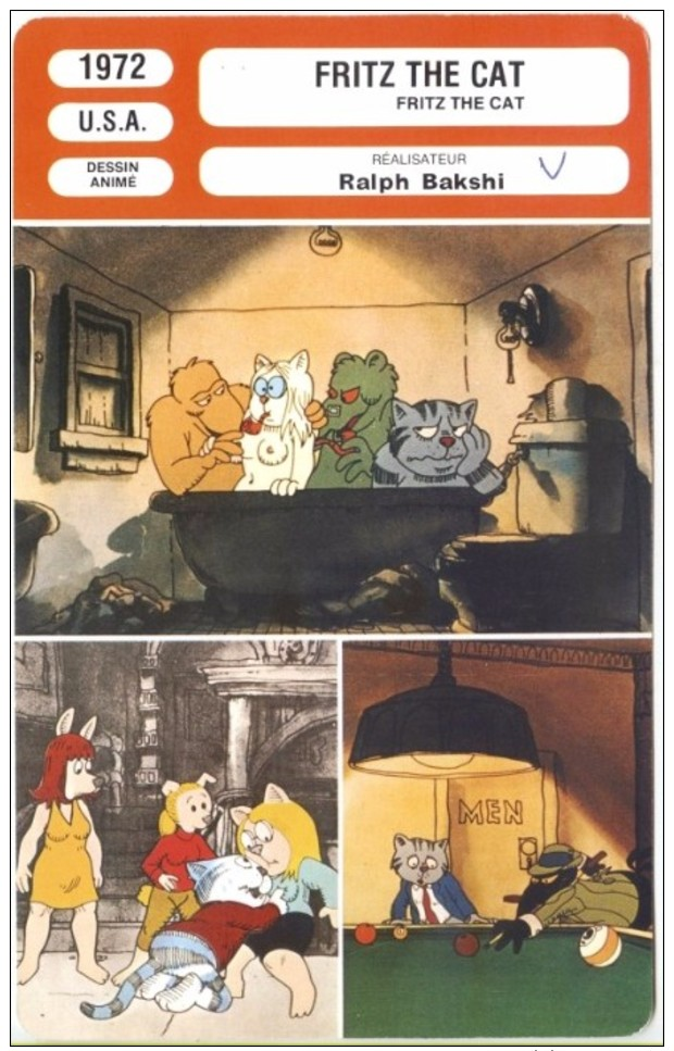 Fiche De Mr Cinéma FRITZ THE CAT - Réalisateur Ralph Bakshi - USA 1972 - Altri & Non Classificati