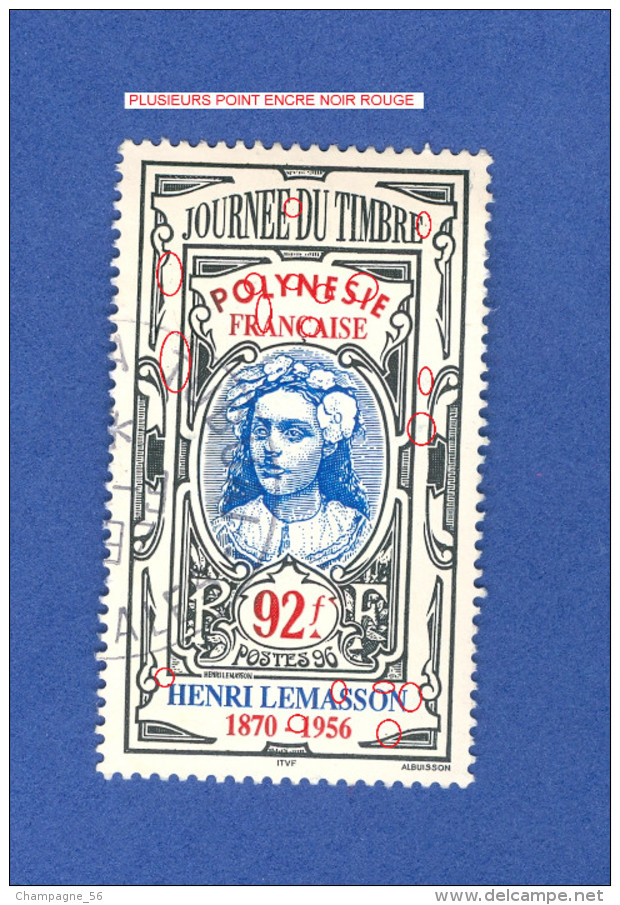 VARIÉTÉS 1996 N° 518  OBLITÉRÉ DOS TRACE NOIR 1.60 € - Used Stamps