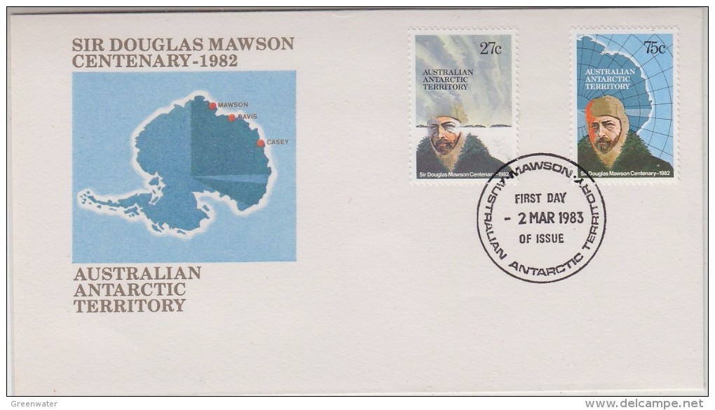 AZT 1983 Sir Douglas Mawson Centenary FDC Mawson (30877) - FDC