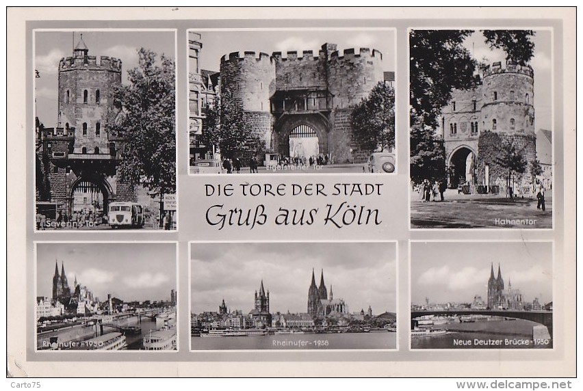 Allemagne - Gruss Aus Köln - Die Tore Der Stadt - Postmarked Militaria BP S 8  1952 - Koeln