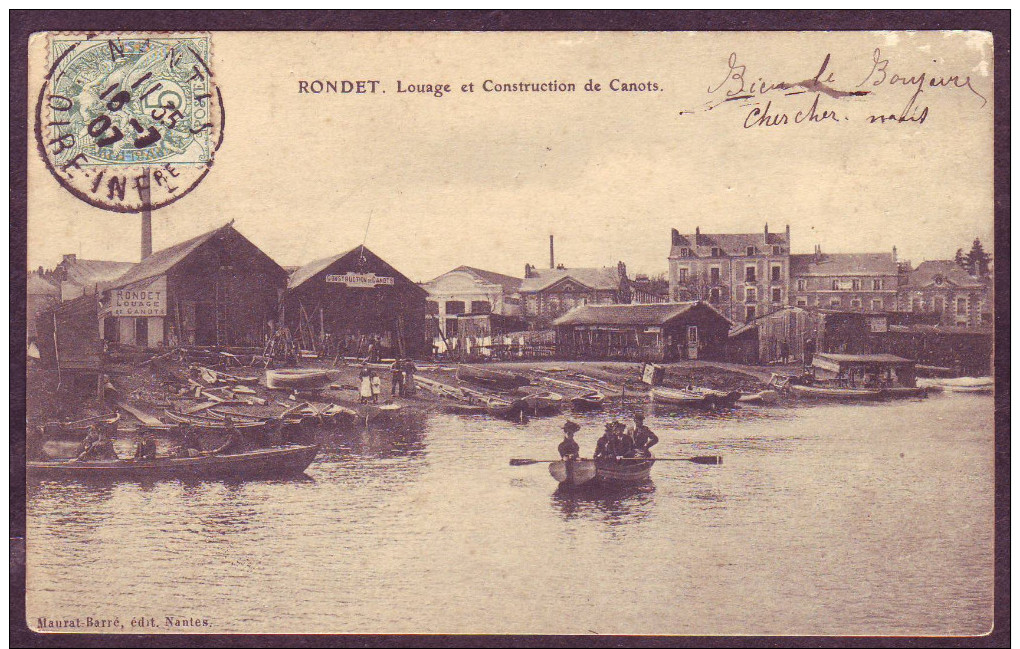 Nantes - Rondet - Louage Et Construction De Canots (2 Scans) - Nantes