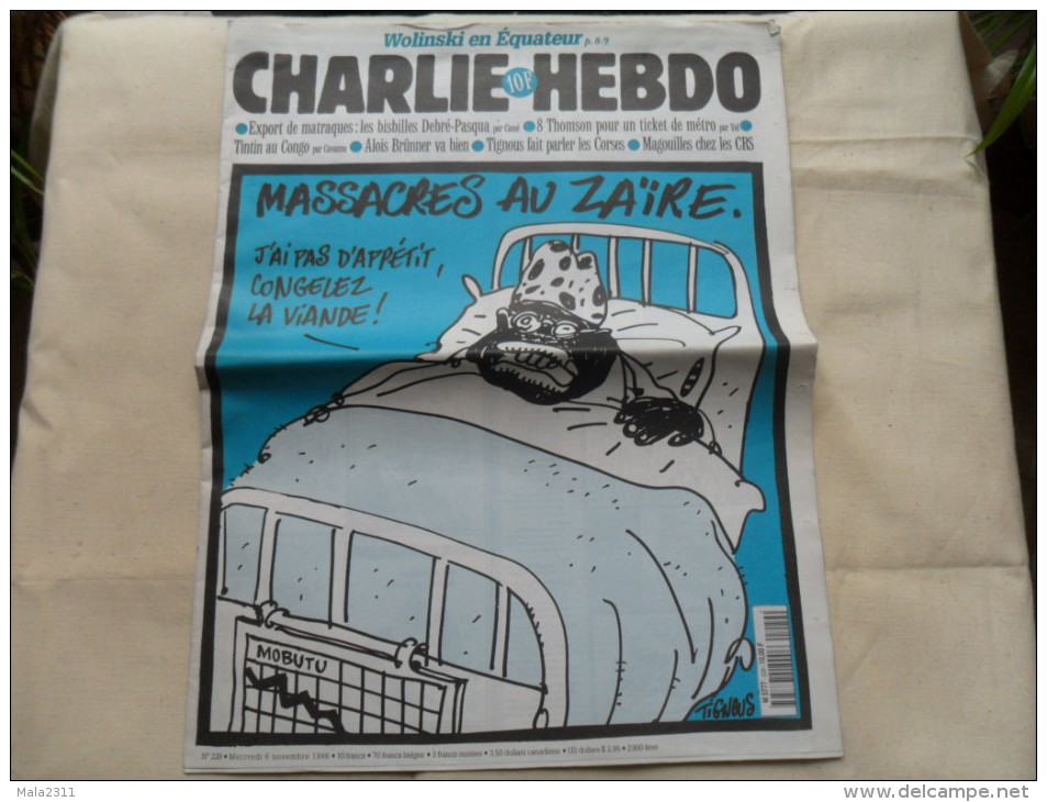 ANCIEN  CHARLIE HEBDO  N° 229 /  TIGNOUS  / NOV  1996 - Andere Magazine