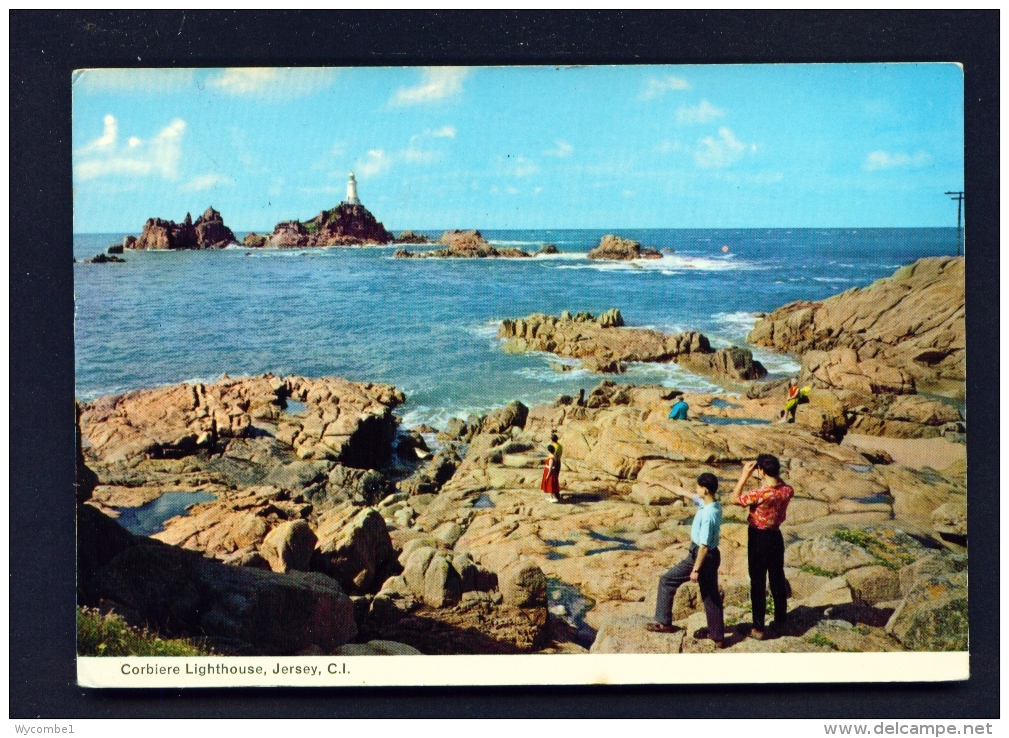 JERSEY  -  Corbiere Lighthouse  Used Postcard - Lighthouses