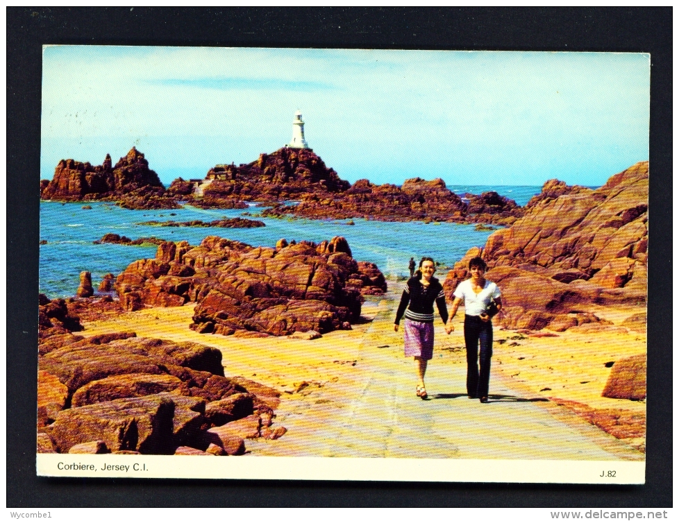 JERSEY  -  Corbiere Lighthouse  Used Postcard - Lighthouses