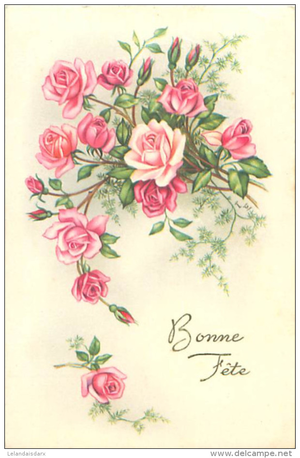 CPA       Bonne Fete  Fleurs  Rose        3201 - Other & Unclassified