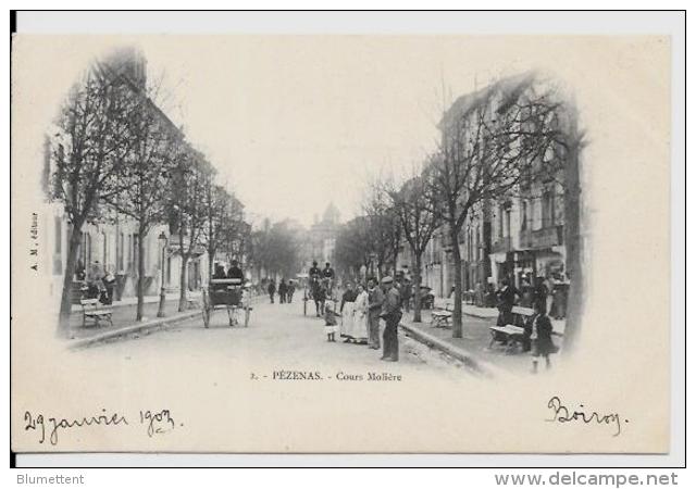 CPA Hérault Circulé Pézenas - Pezenas