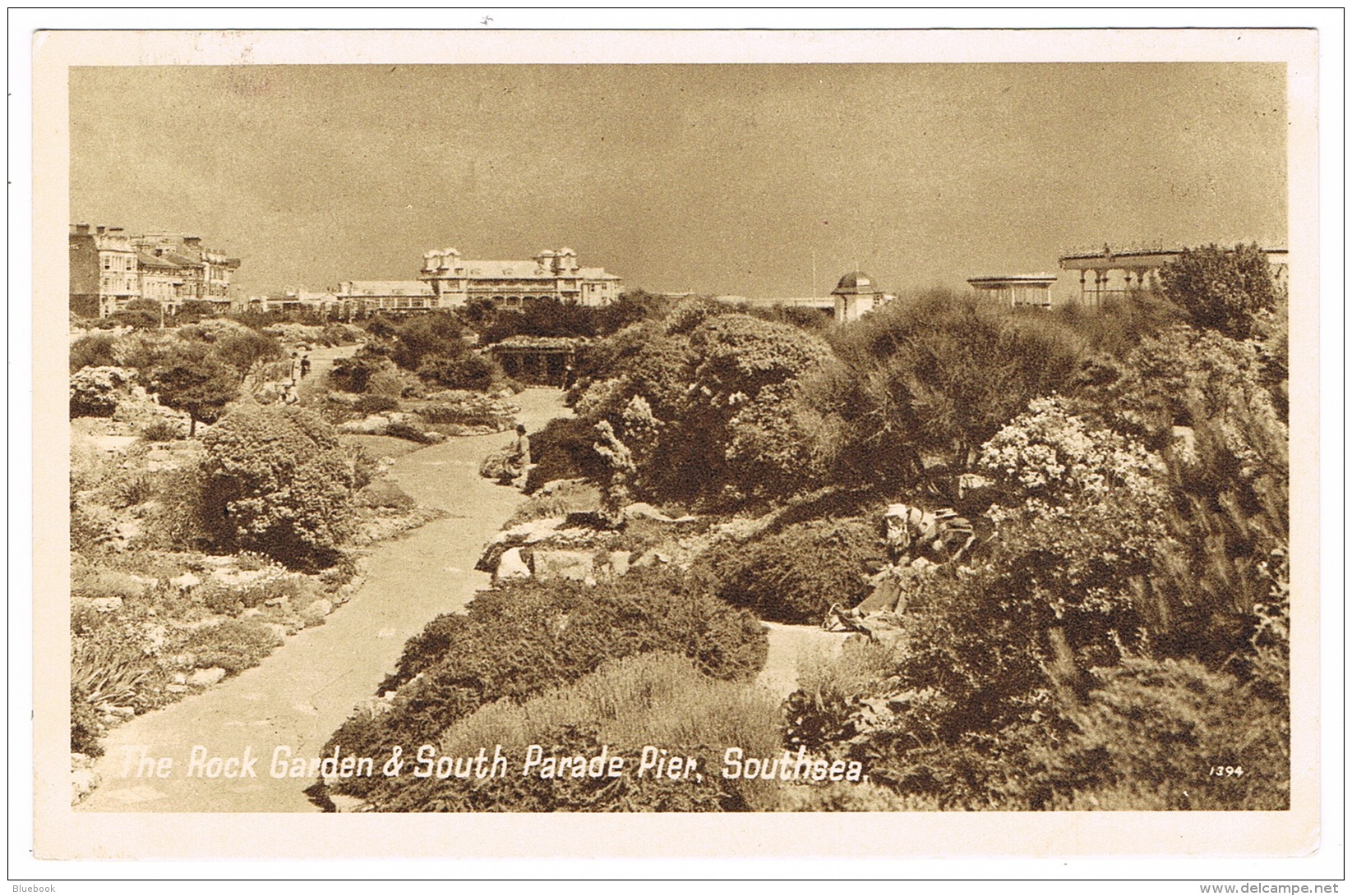 RB 1102 - Postcard - The Rock Garden &amp; South Parade Pier - Southsea Portsmouth Hampshire - Portsmouth