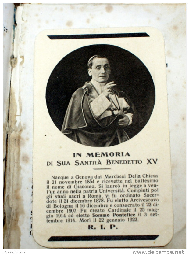 ITALIA - ANYICO MESSALE RELIGIOSO DEL 1858 CON SANTINI DELL'EPOCA