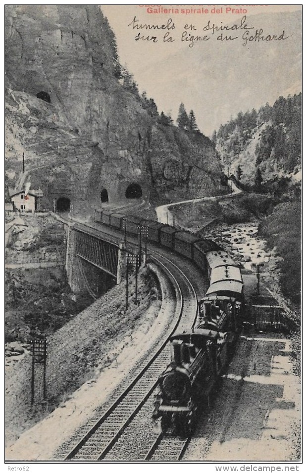 PRATO &#8594; Ferrovia Del St.Gottardo, Galleria Spirale Del Prato, Ca.1910 - Prato