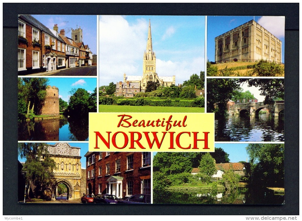 ENGLAND  -  Norwich  Multi View  Used Postcard - Norwich