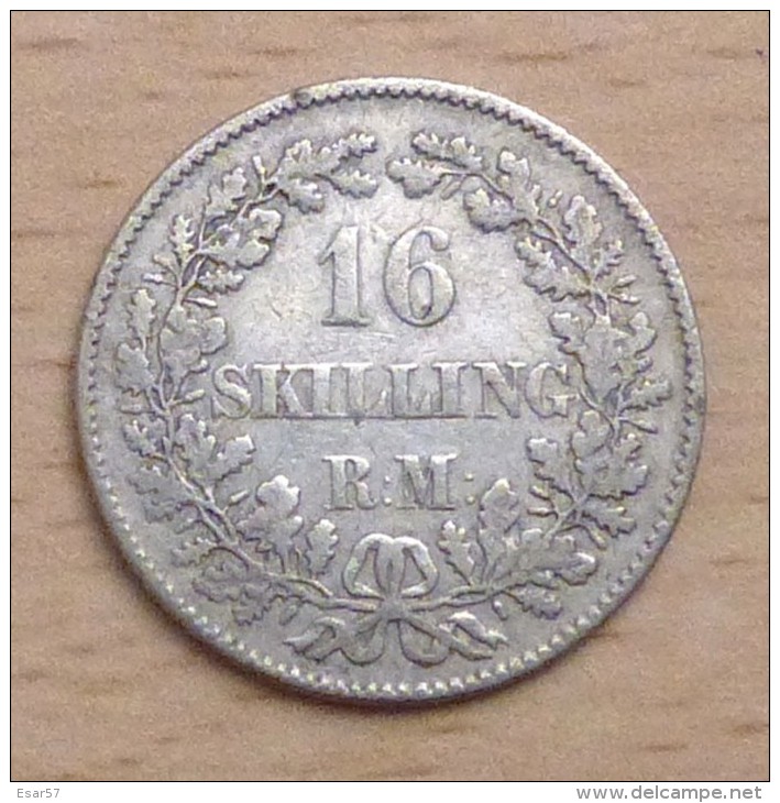 DANEMARK FREDERIK VII 16 Skilling 1856 VS - Dinamarca