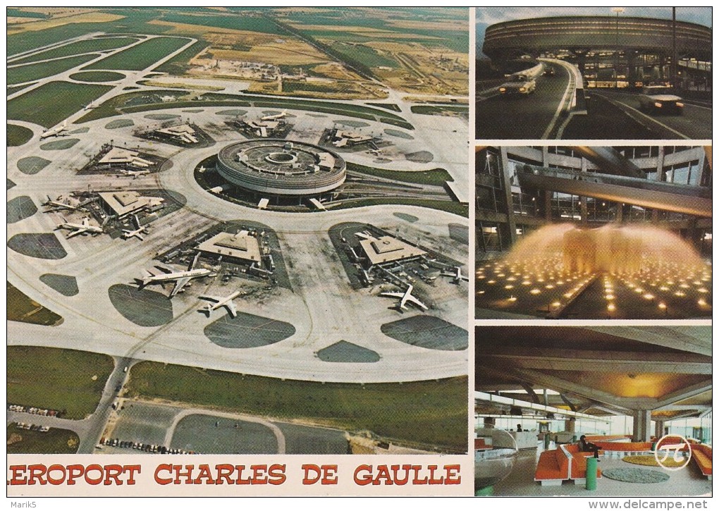 ROISSY EN FRANCE Aéroport Charles De Gaulle Aérogare, 7 Satellites, Tubes De Transfert Des Passagers, - Roissy En France