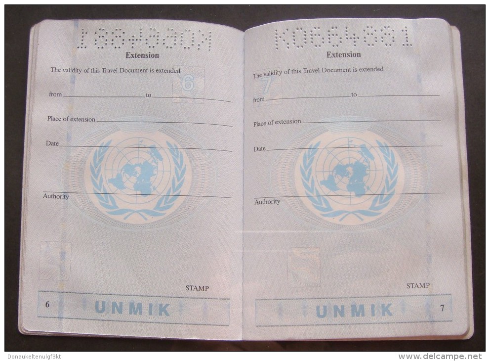 MEGA RARE UNITED NATIONS PASSPORT FOR KOSOVO 2002 - 2004 NEVER TRAVELLED. UNUSED.