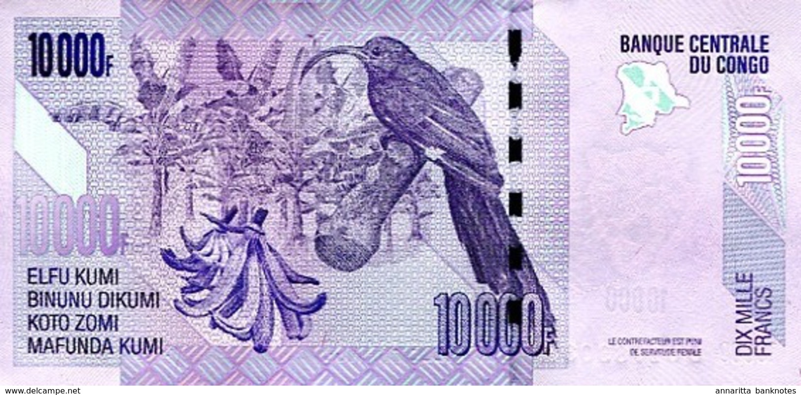 CONGO DEMOCRATIC REPUBLIC 10000 FRANCS 2006 (2012) P-103a UNC [ CD325a ] - Democratic Republic Of The Congo & Zaire