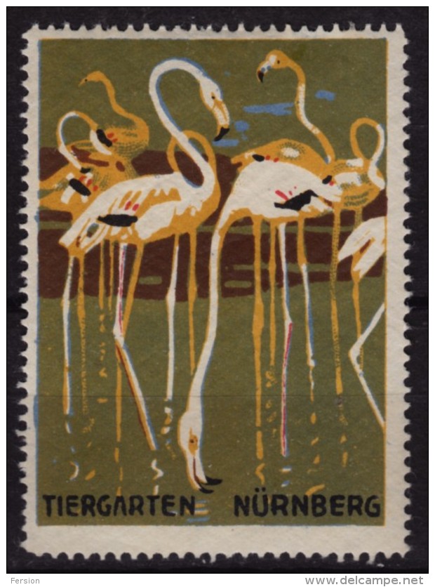 FLAMINGO / Bird - NÜRNBERG TIERGARTEN ZOO / 1910´s Germany - Cinderella / Label / Vignette - MH - Flamingo