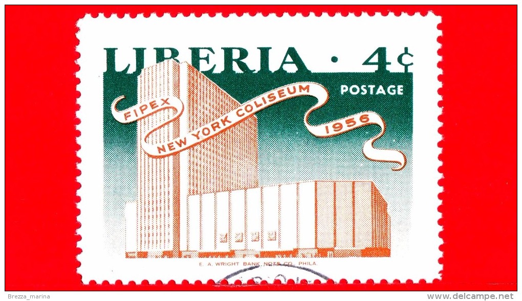 LIBERIA - Nuovo - 1956 - 5° Mostra Filatelica Internazionale (FIPEX) - Coliseum From New York - 4 - Liberia