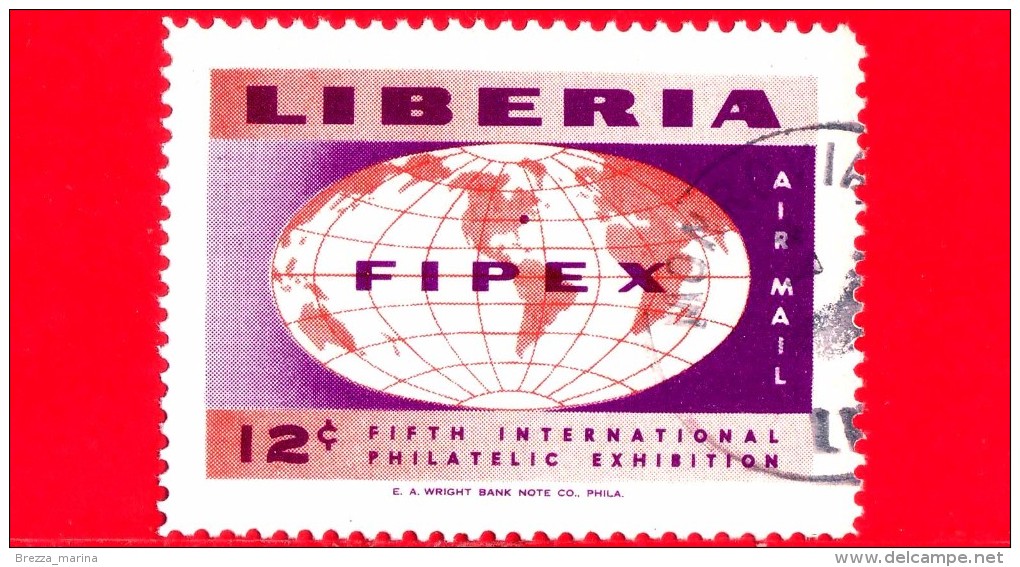 LIBERIA - Nuovo - 1956 - 5° Mostra Filatelica Posta Aerea Internazionale (FIPEX) - Emblema - 12 P. Aerea - Liberia