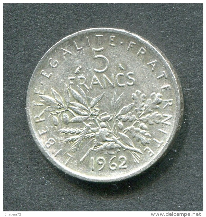 FRANCE- 5 Francs Argent 1962, TTB - Autres & Non Classés