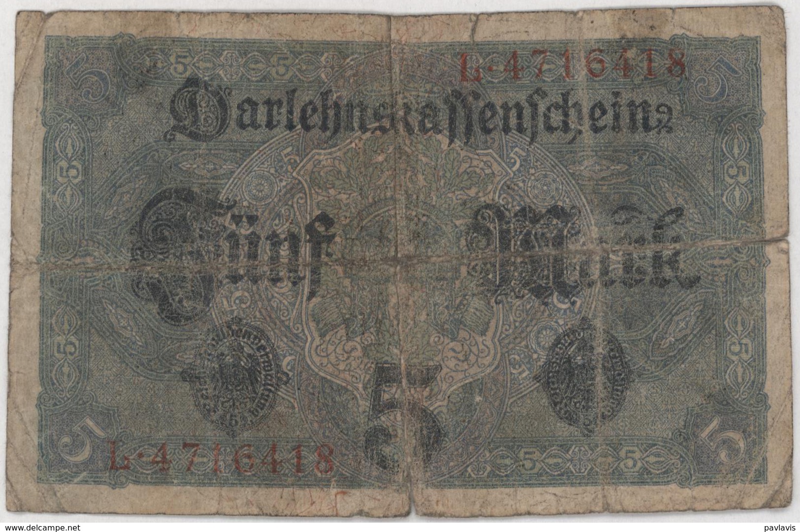 5 Mark - German Empire - Year 1917 - 5 Mark