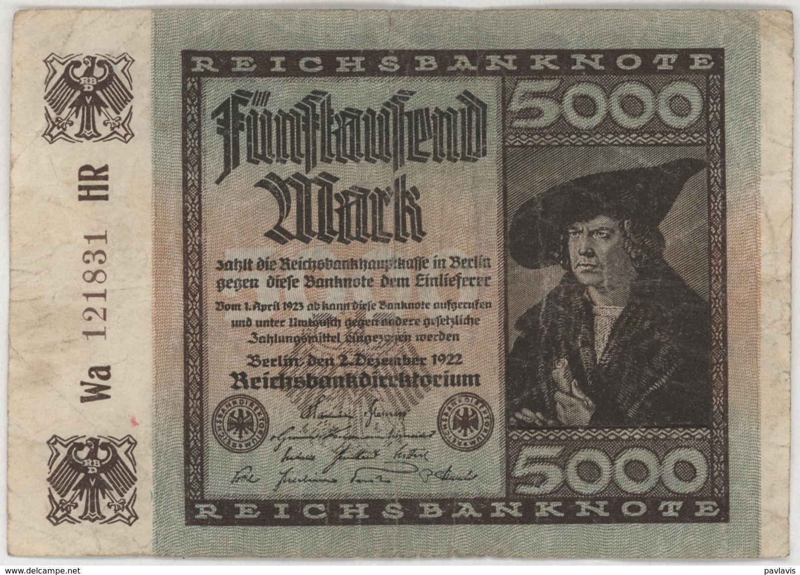 500 Mark - Reichsbanknote - German Reich / Deutsches Reich - Year 1922 - 500 Mark