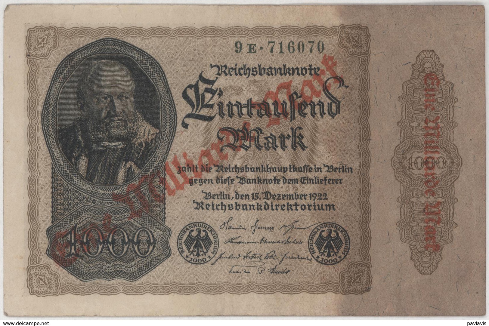 1 Milliarde Mark - Reichsbanknote - German Reich / Deutsches Reich - Year 1922 - 1 Milliarde Mark