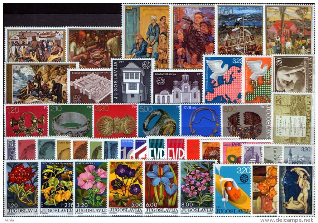 Yugoslavia 30 complete years from 1962 to 1991 year without surcharge stamps, MNH (**)