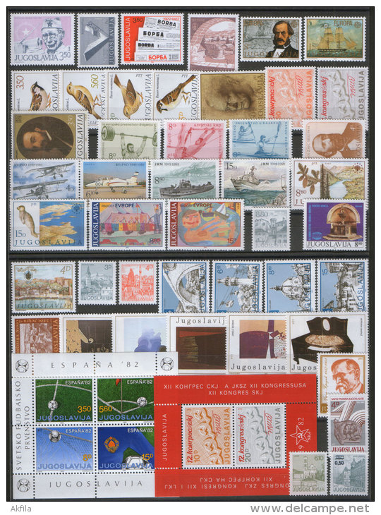 Yugoslavia 30 complete years from 1962 to 1991 year without surcharge stamps, MNH (**)