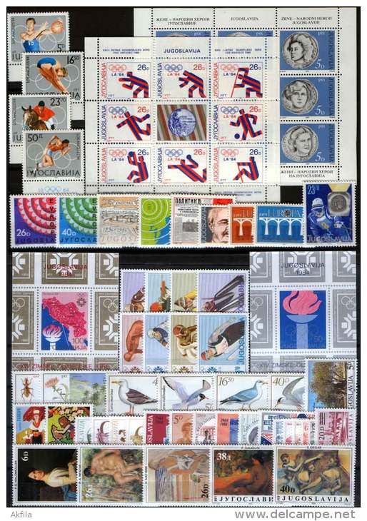 Yugoslavia 30 complete years from 1962 to 1991 year without surcharge stamps, MNH (**)